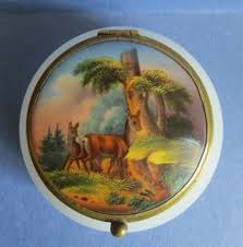 Victorian French Opaline Glass Powder Box Hand Painted ...