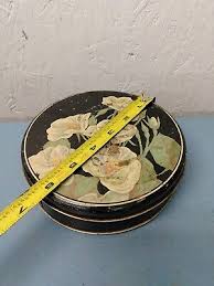 Tin Container Vintage Black White Flowers (LL) | eBay