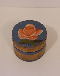 Handpainted Rose Wooden Trinket Box | eBay