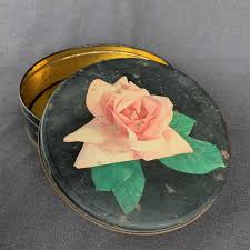 Romantic Vintage Rose Black Tin Metal Box. Elegant Mother's ...