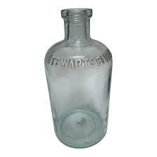 Antique 1910s Clear Cork Top Mrs. Stewart's Bluing Bottle ...