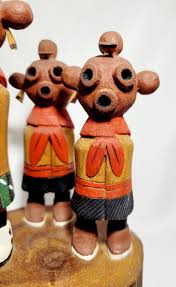NATIVE AMERICAN HOPI KACHINA/KATSINA 3 MUDHEAD FIGURINES SIGN STEWART KEWA 1987 | eBay
