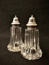 Vintage Art Glass, English Silver Plate - Salt & Pepper ...