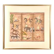 Thai Astrological Calendar Watercolor on Paper Painting ...