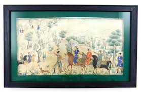 Lot - Four paintings on rigid support, Middle Eastern, 20th C