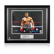 Mike Tyson Signed Boxing Photo: Iron Mike. Deluxe Frame ...