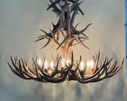 Real Mule Deer Antler Chandelier: 8-12 Candelabra Lights ...