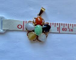 Multi Colors of Jade Pendant Set in 14K Gold - Etsy