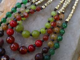 Thailand Beaded Necklace Nakamol Faux Turquoise Cranberry ...