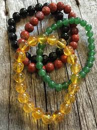 Rasta Healing Gemstone Bracelet Stack Abundance Joy Serenity ...