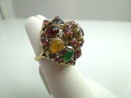 k603 Ladies Vintage Multi-Gemstone Ring set in 14kt Yellow Gold | eBay