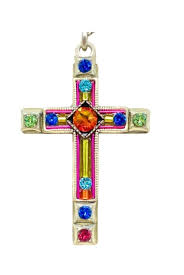 Large Cross Multi-Color Necklace - Firefly Jewelry – Benet ...