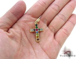 Prong Multi Color Gemstone Cross Crucifix 34251: buy online ...