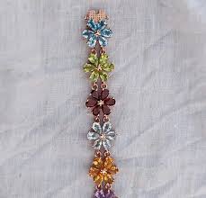 8 Ct Pear Simulated Multi-Gemstones Flower Tennis Bracelet ...