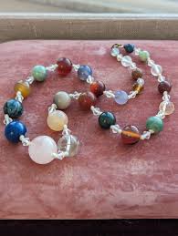 Antique Art Deco Multi Gemstone Bead Necklace // Genuine ...