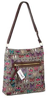 Womens Oil Cloth Butterfly Print Cross Body Messenger ...