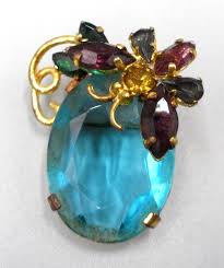 Vintage CZCHO Signed Brooch Rhinestone Butterfly on Czech ...