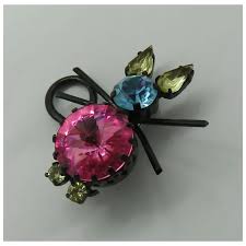 Made in Austria Figural Mouse Pin Rhinestones 1950s Japanned ...