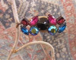 Chic Vintage Iridescent Rhinestone Brooch | eBay