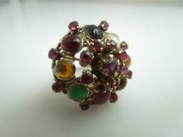 k603 Ladies Vintage Multi-Gemstone Ring set in 14kt Yellow ...