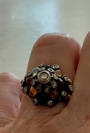 Unique, antique Diamonds & Gemstones Ring: 14kt solid gold ...