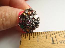 Antique 12K Gold Mughal Princess Harem Ring Sz 6 1/4 Multi ...