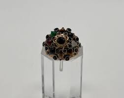 Vintage Multi-gemstone “thai Princess” Ring 14K Gold - Etsy