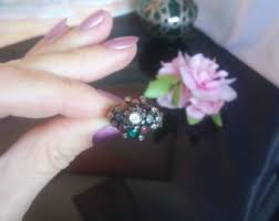 Vintage Silver Ring, Multistone Princesse Silver Ring, Good ...