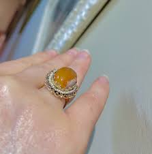 14k BIG Mexican Opal Ring Pearl Seeds Halo Ring Contraluz Opal Ring | eBay
