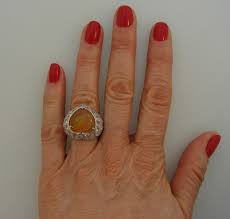 5.51-carat Australian OPAL Diamond White Gold RING | eBay