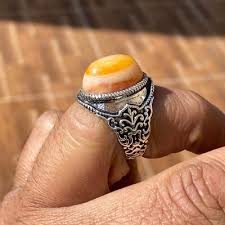 solid 925 Sterling Silver ring for men yemen rings agate aqeeq عقيق بقراني | eBay
