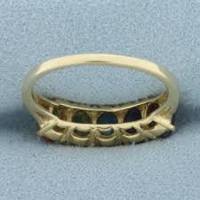 Rainbow Gemstone Ring in 14k Yellow Gold - Etsy