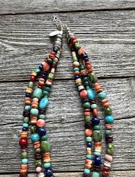 Sterling Silver Multi Strand Multi Stone Bead Necklace. 16 ...