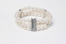 Vintage 925 Triple Strand Faux Pearls Rhinestones Bracelet ...