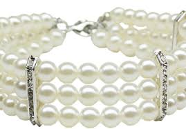 Puppy Jewelry 3-Row Pearl Necklace Bling Collar – Daisey's ...