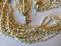 VINAGE 14K GOLD & 10 STRAND FRESH WATER PEARL NECKLACE | eBay