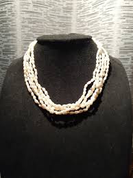 Vntg. 6 Strand Natural Rice Pearls And 14k Gold Clasp + ...