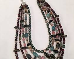 Multi Strand Semi Precious Stones Necklace With Tourmaline ...