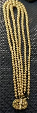 Vintage Triple 3 Strand Faux Pearl Necklace Antique looking ...