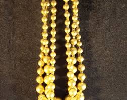 Vintage Mid-century Japan Marked Gold Painted Beads Necklace ...