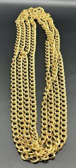 VTG Monet Costume Gold Necklace-Long ~104” in a Loop-No ...