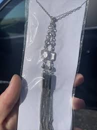 Chico's Silver Tone Sparkle Rhinestone Lariat Y Shape ...