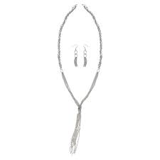 December Diamonds Set of Silvertone Chain Link and Crystal ...