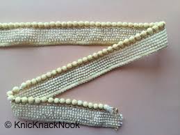 Velvet Trim: Green, Fuchsia, Beige, Seed Pearls, Gold Thread ...