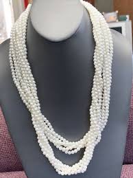Vintage 1950's White Twisted Multi Strand Strand Pearl Necklace Fancy Japan 24” | eBay