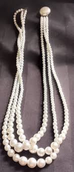 Vintage 3 Strand Faux Pearl Necklace Made in Japan | eBay