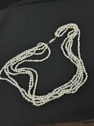 Freshwater Pearl Necklace 5-strands Off-White faux pearls Vintage | eBay