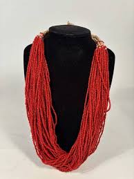 Antique Carved Coral Bead Necklace