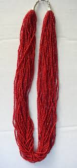 Vintage Red Coral Seed Bead Multi Strand 30″ Long Necklace 30 Strands – Thingery Previews Postviews & Music
