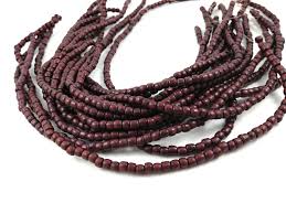 Tube Wooden Beads 4x5mm - Burgundy - Etsy